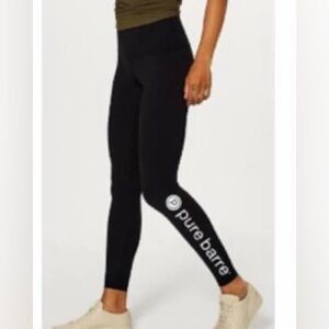 lululemon athletica Black "pure barre" Logo Leggings